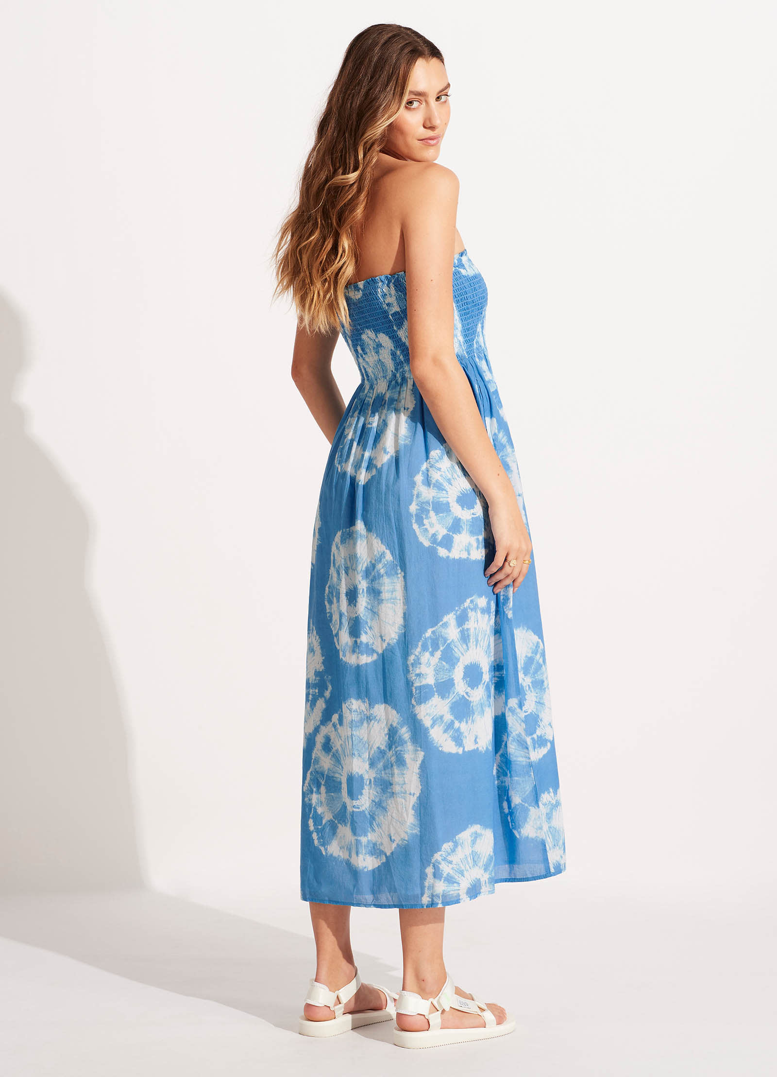 Seafolly Tie Dye Maxi Kleider Damen Azurblau | ITDQZ-0719